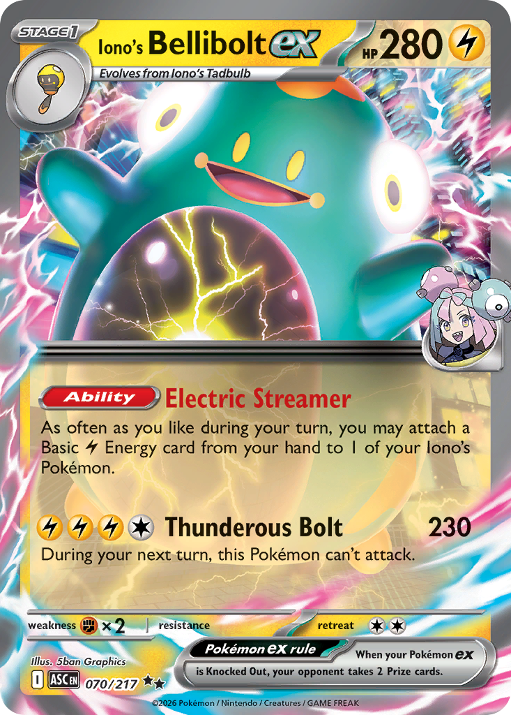 Iono's Bellibolt ex — Ascended Heroes 70