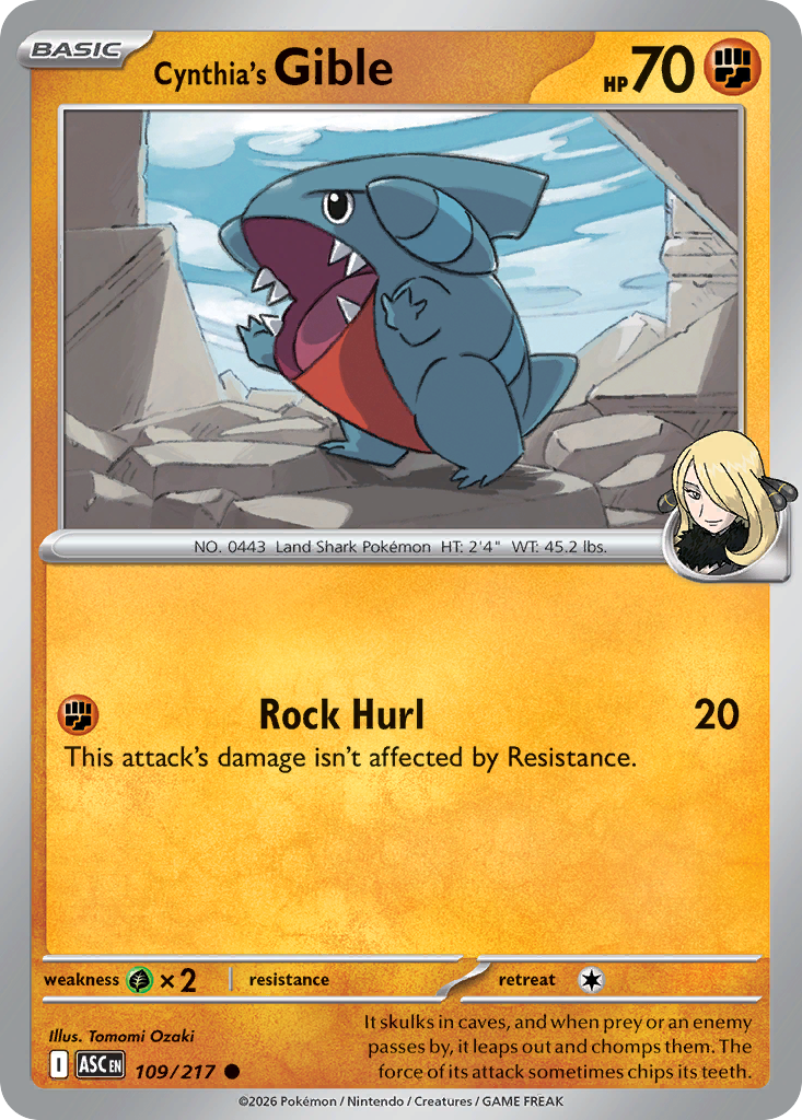 Cynthia's Gible — Ascended Heroes 109