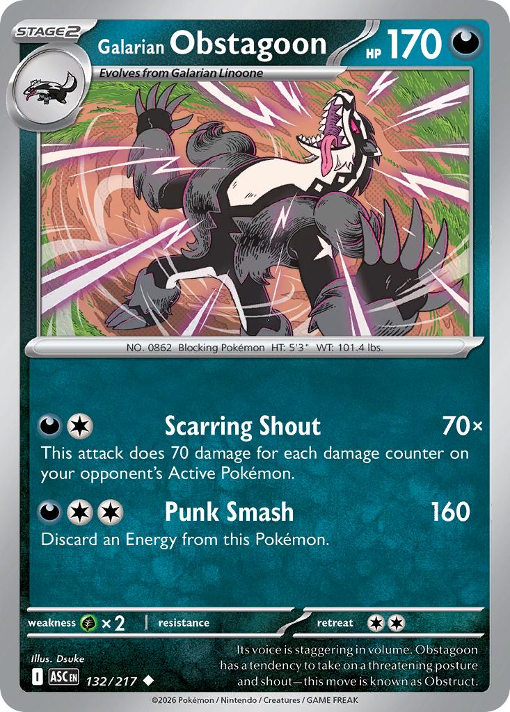 Galarian Obstagoon — Ascended Heroes 132